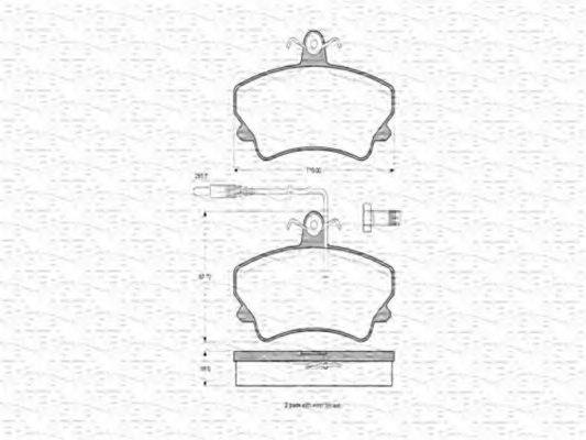 MAGNETI MARELLI 363702160410 Комплект гальмівних колодок, дискове гальмо