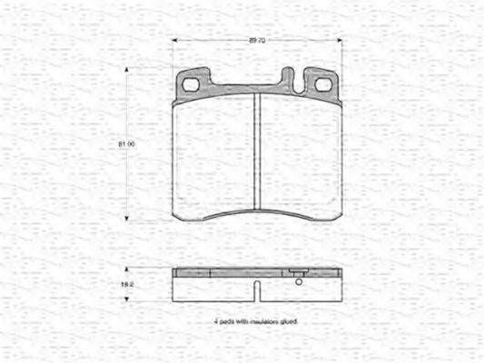 MAGNETI MARELLI 363702160567 Комплект гальмівних колодок, дискове гальмо