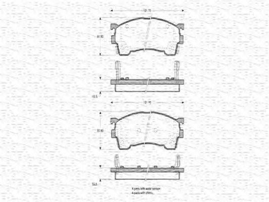 MAGNETI MARELLI 363702160580 Комплект гальмівних колодок, дискове гальмо