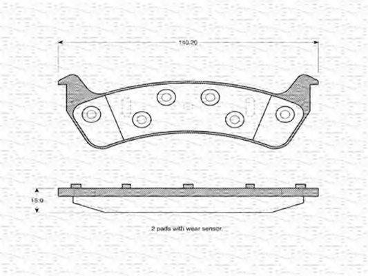 MAGNETI MARELLI 363702160634 Комплект гальмівних колодок, дискове гальмо