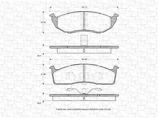 MAGNETI MARELLI 363702160635 Комплект гальмівних колодок, дискове гальмо