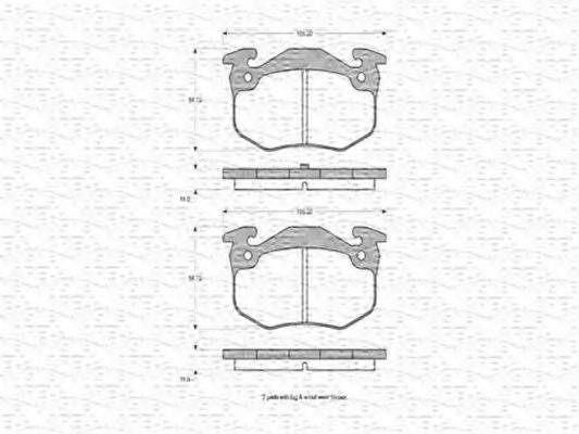 MAGNETI MARELLI 363702160651 Комплект гальмівних колодок, дискове гальмо