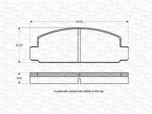 MAGNETI MARELLI 363702160674 Комплект гальмівних колодок, дискове гальмо