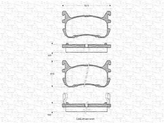 MAGNETI MARELLI 363702160773 Комплект гальмівних колодок, дискове гальмо