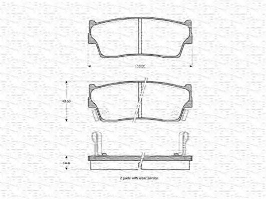 MAGNETI MARELLI 363702160966 Комплект гальмівних колодок, дискове гальмо