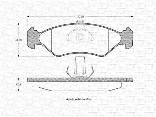 MAGNETI MARELLI 363702160991 Комплект гальмівних колодок, дискове гальмо