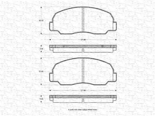 MAGNETI MARELLI 363702161003 Комплект гальмівних колодок, дискове гальмо