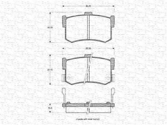 MAGNETI MARELLI 363702161012 Комплект гальмівних колодок, дискове гальмо