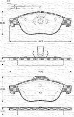 MAGNETI MARELLI 363702161021 Комплект гальмівних колодок, дискове гальмо