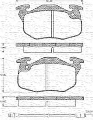 MAGNETI MARELLI 363702161060 Комплект гальмівних колодок, дискове гальмо