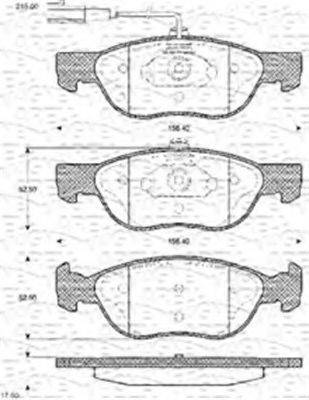 MAGNETI MARELLI 363702161107 Комплект гальмівних колодок, дискове гальмо