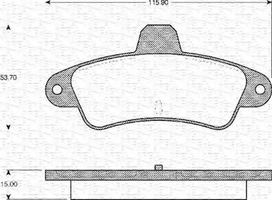 MAGNETI MARELLI 363702161148 Комплект гальмівних колодок, дискове гальмо