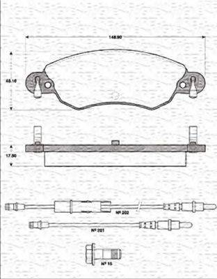 MAGNETI MARELLI 363702161226 Комплект гальмівних колодок, дискове гальмо