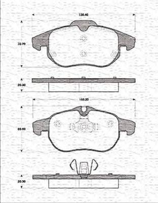 MAGNETI MARELLI 363702161239 Комплект гальмівних колодок, дискове гальмо