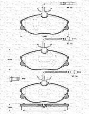 MAGNETI MARELLI 363702161283 Комплект гальмівних колодок, дискове гальмо