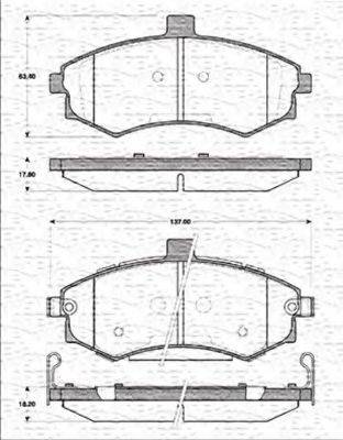 MAGNETI MARELLI 363702161296 Комплект гальмівних колодок, дискове гальмо