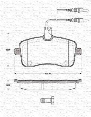 MAGNETI MARELLI 363702161414 Комплект гальмівних колодок, дискове гальмо