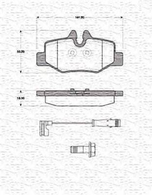 MAGNETI MARELLI 363702161425 Комплект гальмівних колодок, дискове гальмо