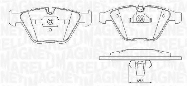 MAGNETI MARELLI 363916060151 Комплект гальмівних колодок, дискове гальмо