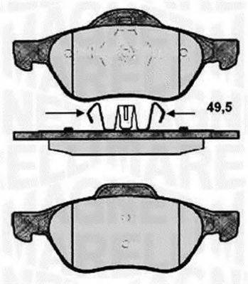 MAGNETI MARELLI 363916060572 Комплект гальмівних колодок, дискове гальмо