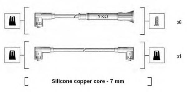 MAGNETI MARELLI 941075040546 Комплект дротів запалювання