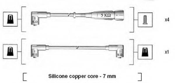 MAGNETI MARELLI 941175120753 Комплект дротів запалювання