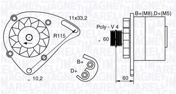 MAGNETI MARELLI 063321600010 Генератор