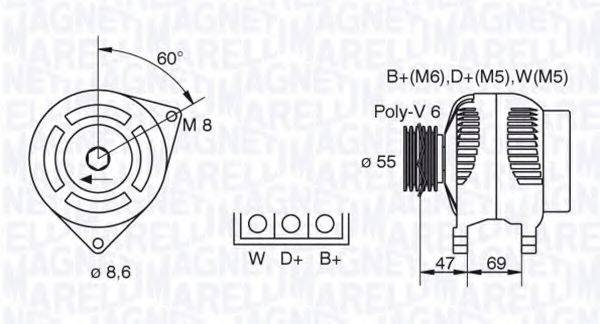 MAGNETI MARELLI 063341345010 Генератор