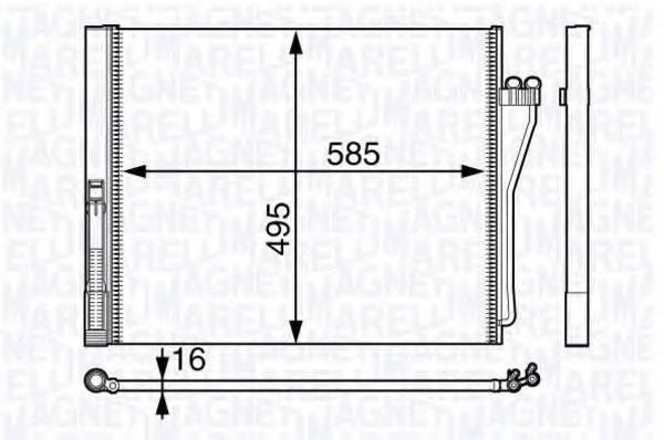 MAGNETI MARELLI 350203717000 Конденсатор, кондиціонер