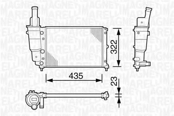 MAGNETI MARELLI 350213113000 Радіатор, охолодження двигуна