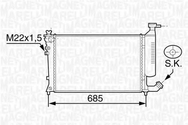 MAGNETI MARELLI 350213119200 Радіатор, охолодження двигуна