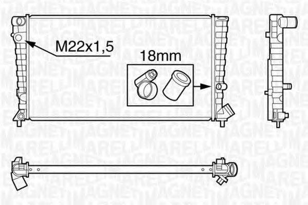 MAGNETI MARELLI 350213119500 Радіатор, охолодження двигуна