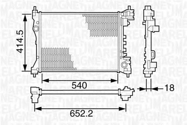 MAGNETI MARELLI 350213125400 Радіатор, охолодження двигуна