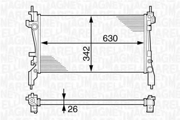 MAGNETI MARELLI 350213129900 Радіатор, охолодження двигуна