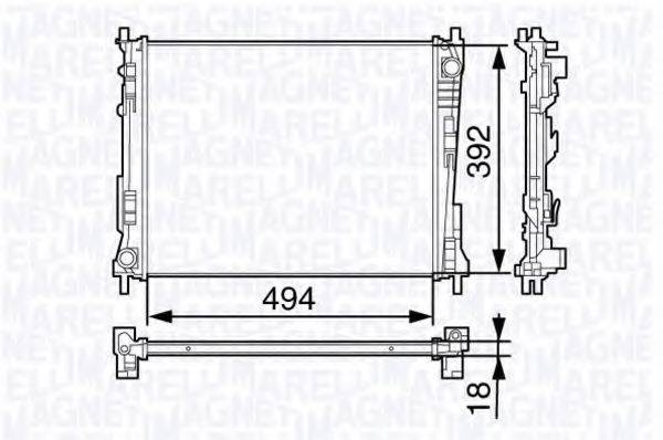 MAGNETI MARELLI 350213132100 Радіатор, охолодження двигуна