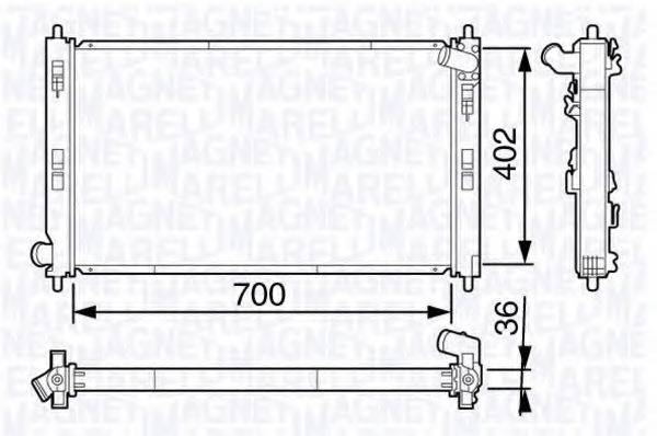 MAGNETI MARELLI 350213134900 Радіатор, охолодження двигуна