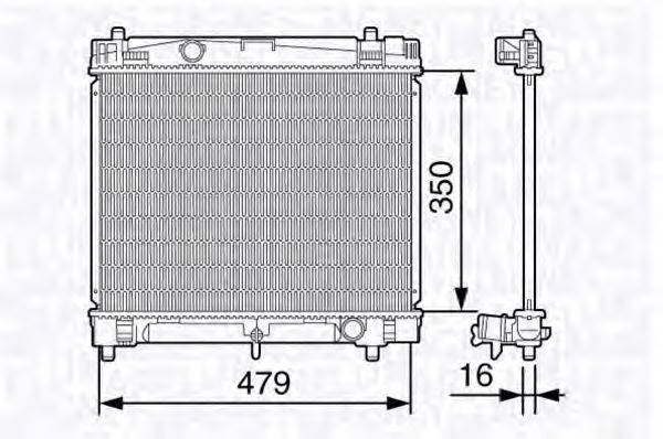 MAGNETI MARELLI 350213136900 Радіатор, охолодження двигуна