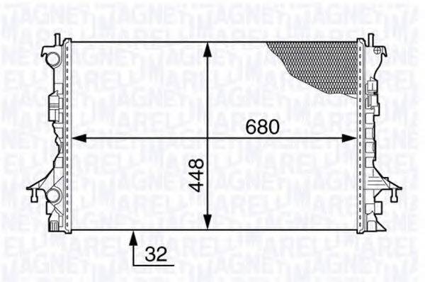 MAGNETI MARELLI 350213139500 Радіатор, охолодження двигуна