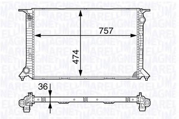 MAGNETI MARELLI 350213141800 Радіатор, охолодження двигуна