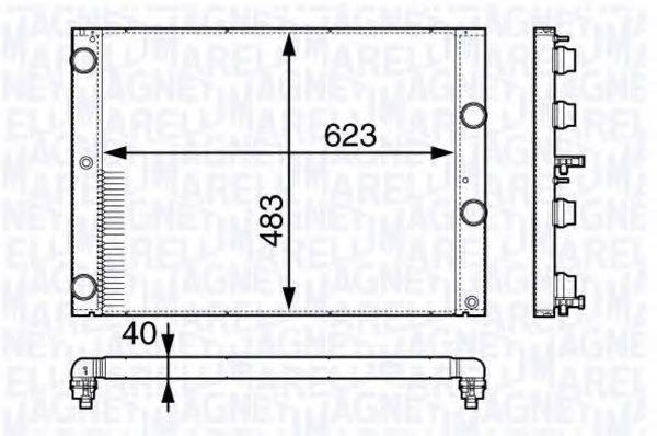 MAGNETI MARELLI 350213142800 Радіатор, охолодження двигуна