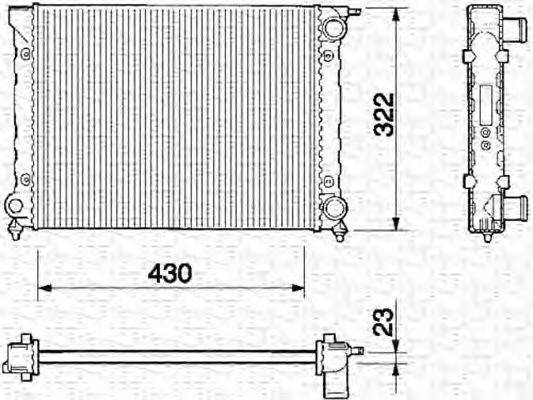 MAGNETI MARELLI 350213202000 Радіатор, охолодження двигуна