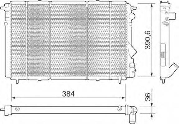 MAGNETI MARELLI 350213252000 Радіатор, охолодження двигуна