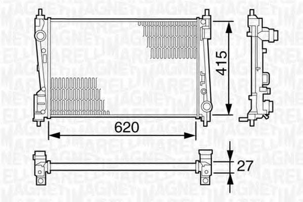 MAGNETI MARELLI 350213385000 Радіатор, охолодження двигуна