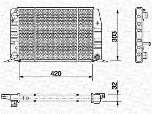 MAGNETI MARELLI 350213404000 Радіатор, охолодження двигуна