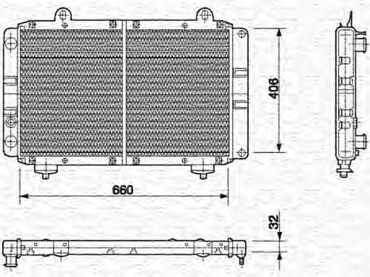 MAGNETI MARELLI 350213453000 Радіатор, охолодження двигуна