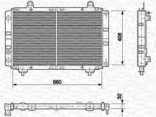 MAGNETI MARELLI 350213454000 Радіатор, охолодження двигуна