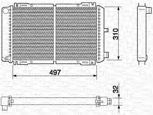 MAGNETI MARELLI 350213460000 Радіатор, охолодження двигуна