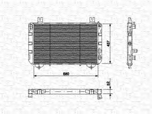 MAGNETI MARELLI 350213473000 Радіатор, охолодження двигуна