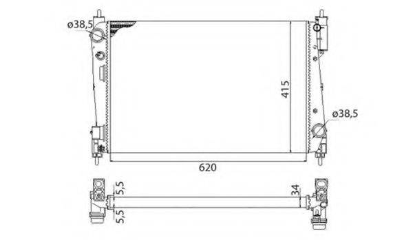 MAGNETI MARELLI 350213385003 Радіатор, охолодження двигуна
