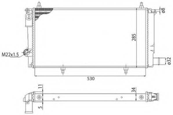 MAGNETI MARELLI 350213786003 Радіатор, охолодження двигуна